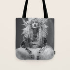 Goldilocks and the three makeup artists female fashion & glamour beautiful blond curls black and white photography - photograph - photographs Tote Bag Gallery Image 1