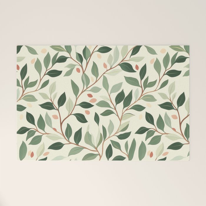 Romantic Botanica Autumn Bloom Welcome Mat Gallery Image 1
