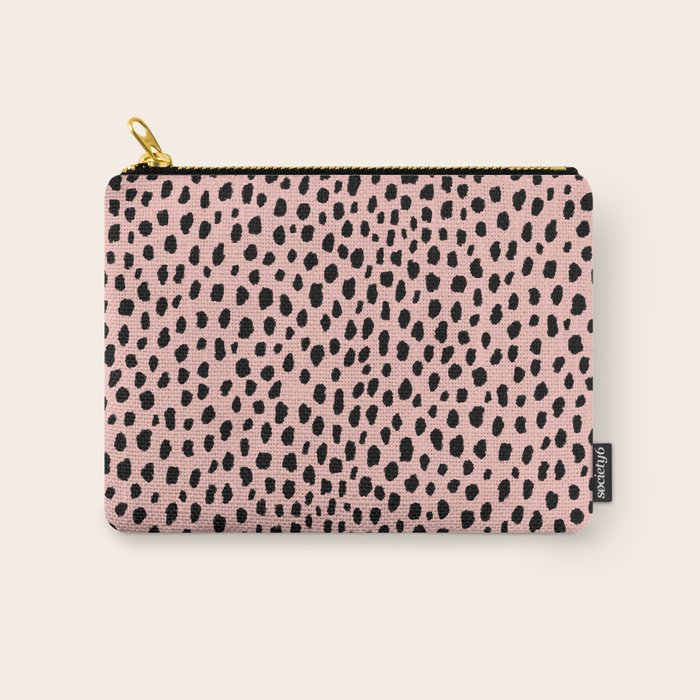 Pink and Black Dalmatian Spots (black/pink) Carry All Pouch Gallery Image 1