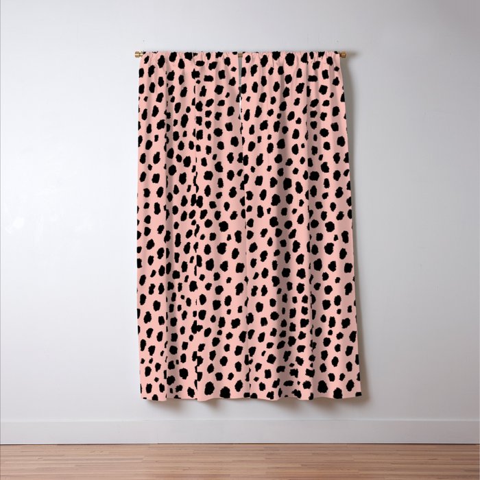Pink and Black Dalmatian Spots (black/pink) Window Curtain Gallery Image 3