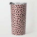 Pink and Black Dalmatian Spots (black/pink) Travel Mug Gallery Image 3