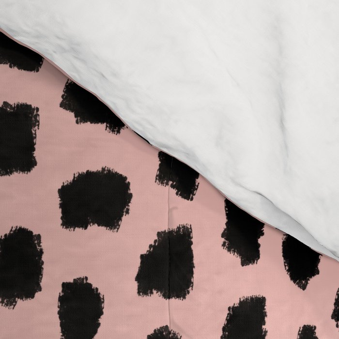 Pink and Black Dalmatian Spots (black/pink) Comforter Gallery Image 4