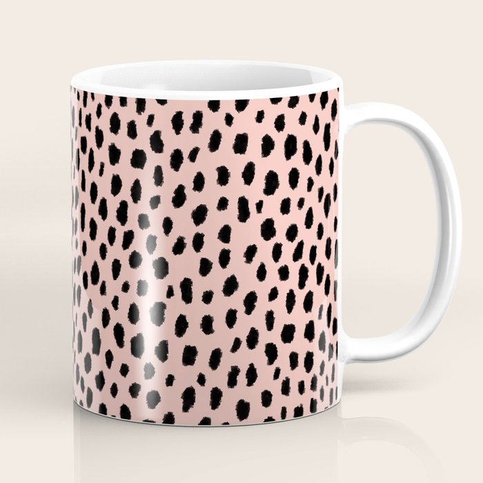 Pink and Black Dalmatian Spots (black/pink) Coffee Mug Gallery Image 1