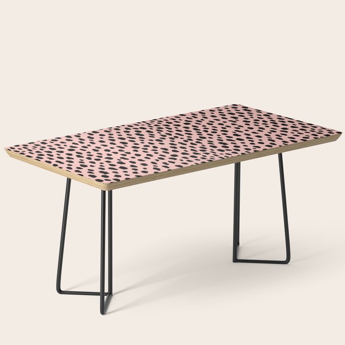 Pink and Black Dalmatian Spots (black/pink) Coffee Table Gallery Image 1