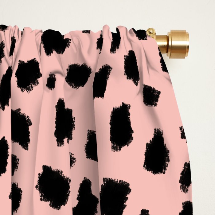 Pink and Black Dalmatian Spots (black/pink) Window Curtain Gallery Image 2