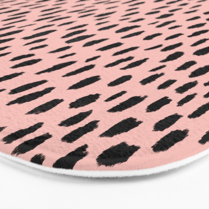 Pink and Black Dalmatian Spots (black/pink) Bath Mat Gallery Image 3