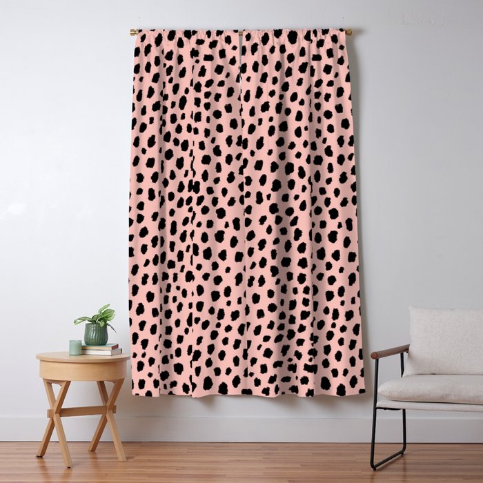 Pink and Black Dalmatian Spots (black/pink) Window Curtain Gallery Image 5
