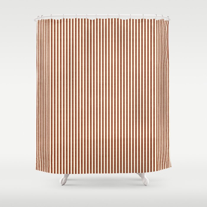 Pinstripe in Rust Shower Curtain Gallery Image 1