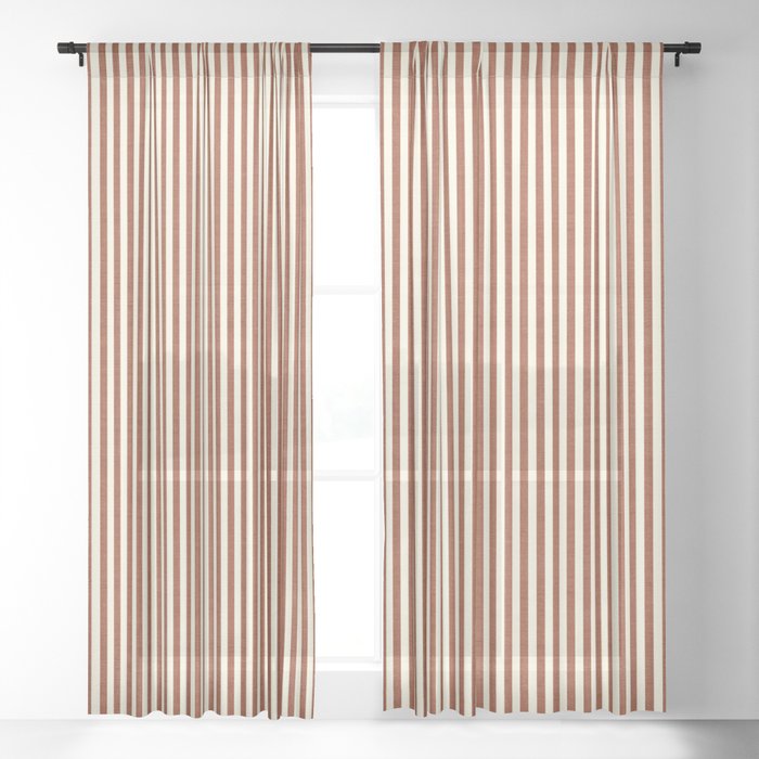 Pinstripe in Rust Window Curtain Gallery Image 3