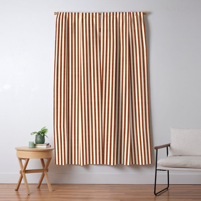 Pinstripe in Rust Window Curtain Gallery Image 5