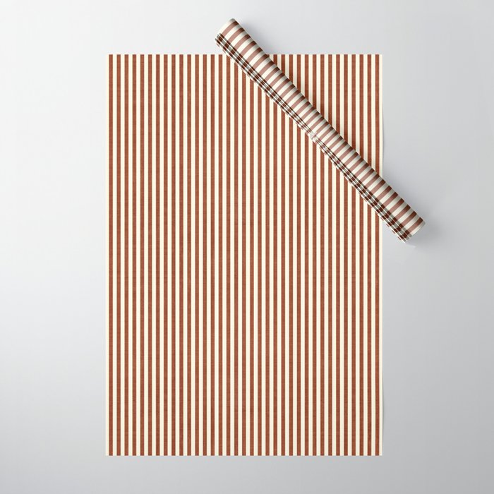 Pinstripe in Rust Wrapping Paper Gallery Image 1