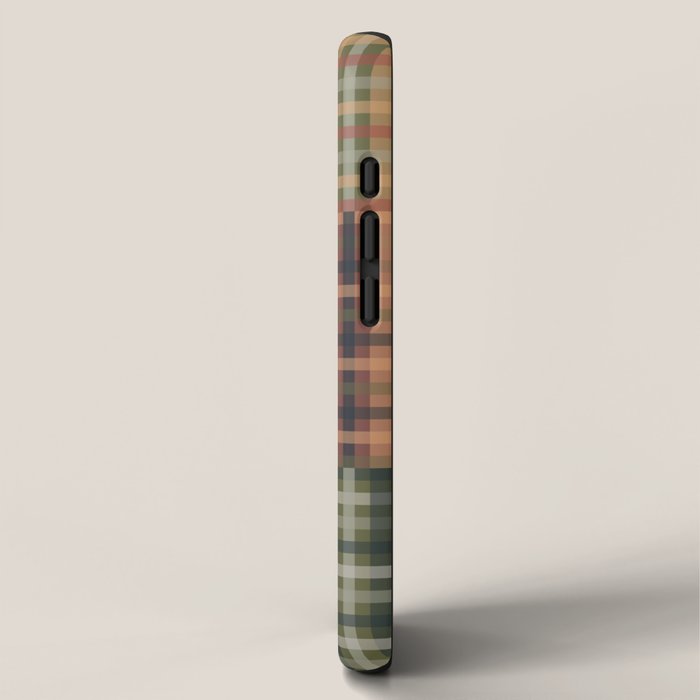 Cozy Gingham Patchwork Autumn Winter Pattern iPhone Case Gallery Image 2