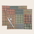 Cozy Gingham Patchwork Autumn Winter Pattern Placemat Gallery Image 1