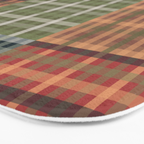 Cozy Gingham Patchwork Autumn Winter Pattern Bath Mat Gallery Image 3