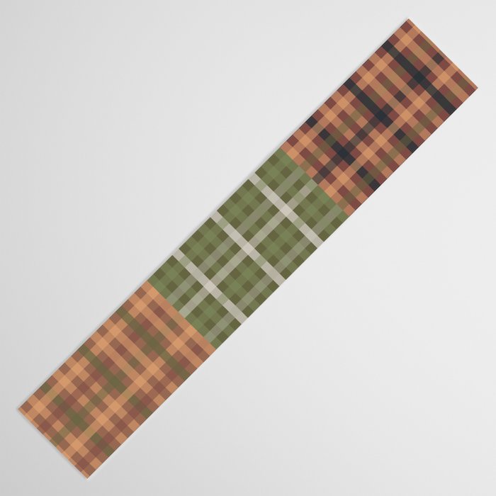 Cozy Gingham Patchwork Autumn Winter Pattern Table Runner Gallery Image 3