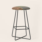 Cozy Gingham Patchwork Autumn Winter Pattern Stool Gallery Image 1