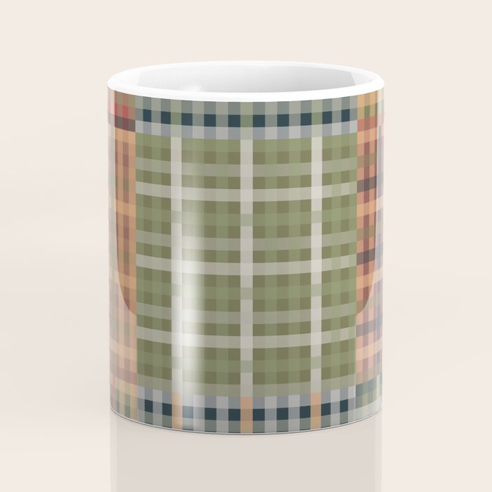 Cozy Gingham Patchwork Autumn Winter Pattern Coffee Mug Gallery Image 4