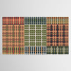 Cozy Gingham Patchwork Autumn Winter Pattern Tablecloth Gallery Image 2