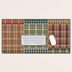Cozy Gingham Patchwork Autumn Winter Pattern Desk Mat Gallery Image 1