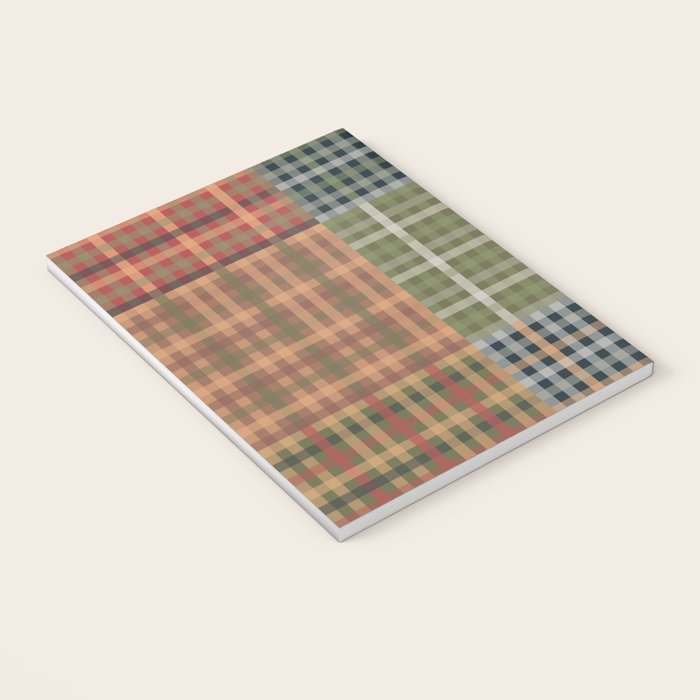 Cozy Gingham Patchwork Autumn Winter Pattern Notebook Gallery Image 3