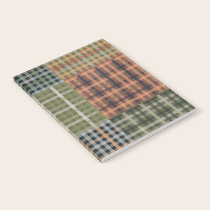 Cozy Gingham Patchwork Autumn Winter Pattern Notebook Gallery Image 2