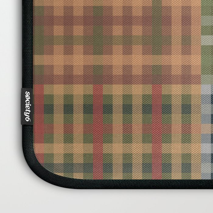 Cozy Gingham Patchwork Autumn Winter Pattern Laptop Sleeve Gallery Image 3