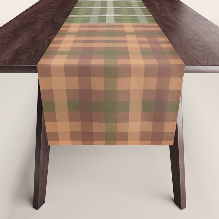 Cozy Gingham Patchwork Autumn Winter Pattern Table Runner Gallery Image 1