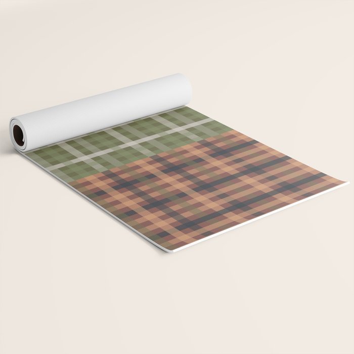 Cozy Gingham Patchwork Autumn Winter Pattern Yoga Mat Gallery Image 2