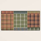 Cozy Gingham Patchwork Autumn Winter Pattern Desk Mat Gallery Image 3