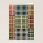 Cozy Gingham Patchwork Autumn Winter Pattern Stationery Card Gallery Image 2
