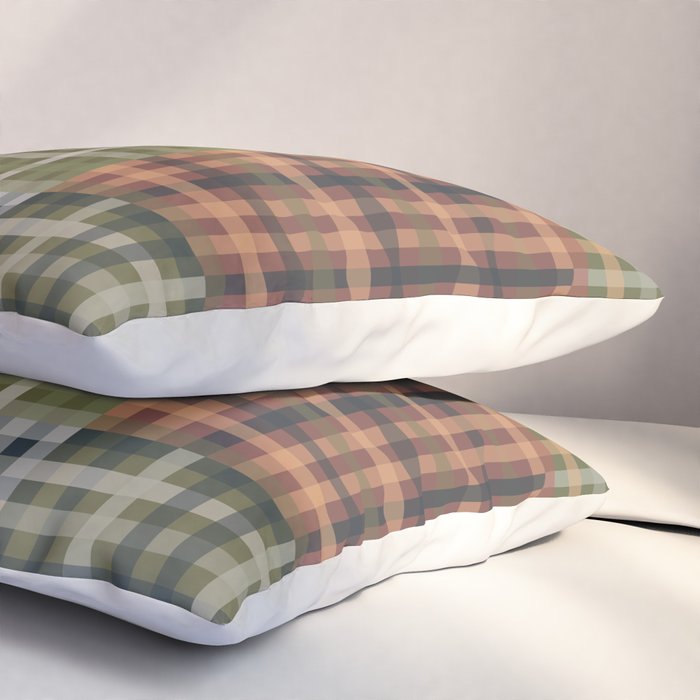 Cozy Gingham Patchwork Autumn Winter Pattern Pillow Sham Gallery Image 3