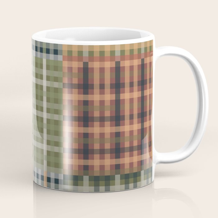 Cozy Gingham Patchwork Autumn Winter Pattern Coffee Mug Gallery Image 1