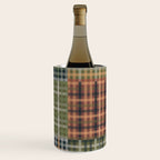 Cozy Gingham Patchwork Autumn Winter Pattern Wine Chiller Gallery Image 3