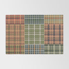 Cozy Gingham Patchwork Autumn Winter Pattern Rug Gallery Image 2