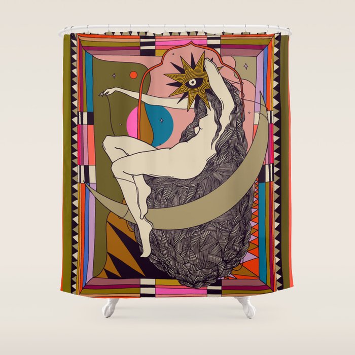 Lasso the Moon Shower Curtain Gallery Image 1