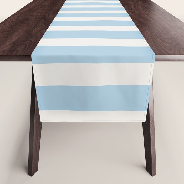 Thick Stripes Baby Blue Table Runner Gallery Image 1