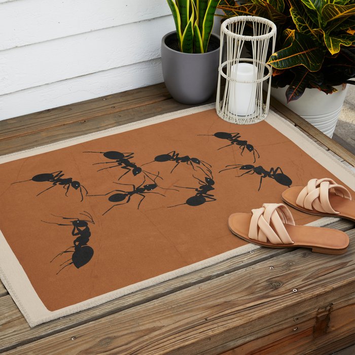 Ants in Formation 1 Outdoor Rug Gallery Image 2