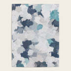 Clouds Before Space - Navy Indigo Turquoise Blue White Gray Mint Abstract Air Painting Art Poster Gallery Image 4