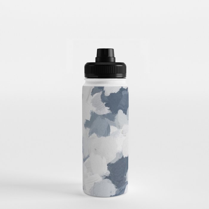Clouds Before Space - Navy Indigo Turquoise Blue White Gray Mint Abstract Air Painting Art Water Bottle Gallery Image 3
