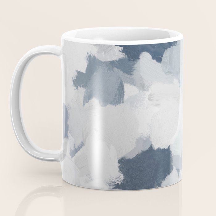 Clouds Before Space - Navy Indigo Turquoise Blue White Gray Mint Abstract Air Painting Art Coffee Mug Gallery Image 3