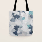 Clouds Before Space - Navy Indigo Turquoise Blue White Gray Mint Abstract Air Painting Art Tote Bag Gallery Image 1