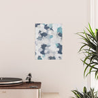 Clouds Before Space - Navy Indigo Turquoise Blue White Gray Mint Abstract Air Painting Art Poster Gallery Image 2
