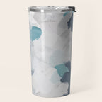 Clouds Before Space - Navy Indigo Turquoise Blue White Gray Mint Abstract Air Painting Art Travel Mug Gallery Image 2