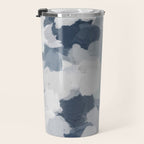 Clouds Before Space - Navy Indigo Turquoise Blue White Gray Mint Abstract Air Painting Art Travel Mug Gallery Image 3