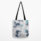 Clouds Before Space - Navy Indigo Turquoise Blue White Gray Mint Abstract Air Painting Art Tote Bag Gallery Image 2