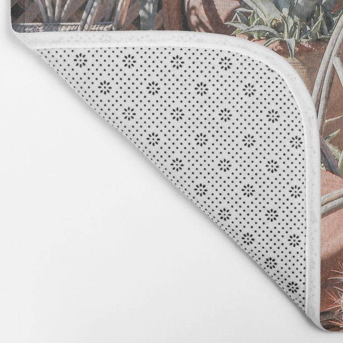 Tropical Rooftop In Marrakech Photo | Cactus Plants Boho Art Print | Morocco Travel Photography Bath Mat Gallery Image 2