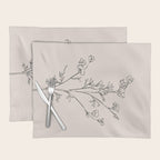 Minimal Line Art Flowers 5 Placemat Gallery Image 1