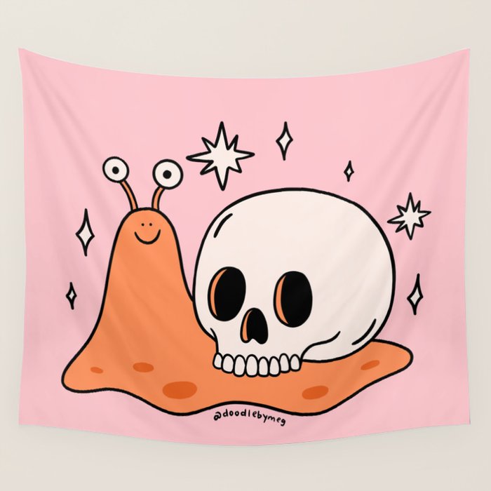 Skull Snail Wall Tapestry Gallery Image 1