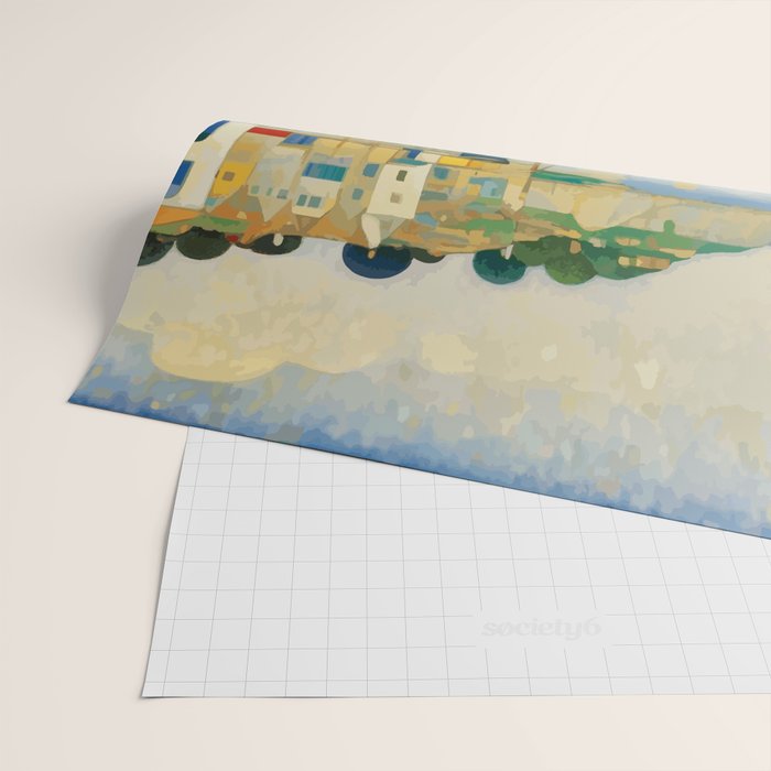 Boats in Harbor Impressionist Landscape Painting Wrapping Paper Gallery Image 2