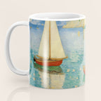 Boats in Harbor Impressionist Landscape Painting Coffee Mug Gallery Image 3
